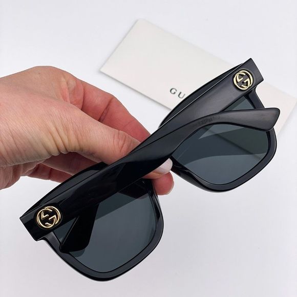 GUCCI GG0034SN 001 Sunglasses Black Grey Square Women main image 9